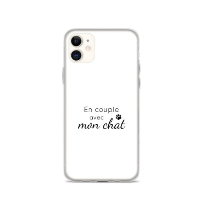 Coque iPhone En couple avec mon chat - Sedurro