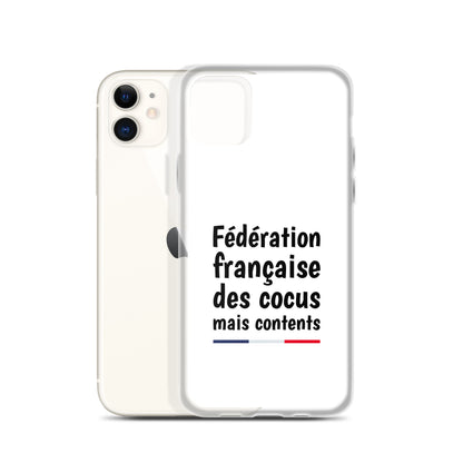 Coque iPhone Fédération française des cocus mais contents - Sedurro