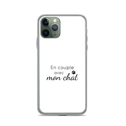 Coque iPhone En couple avec mon chat - Sedurro