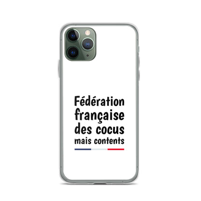 Coque iPhone Fédération française des cocus mais contents - Sedurro