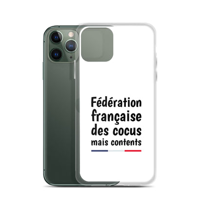 Coque iPhone Fédération française des cocus mais contents - Sedurro