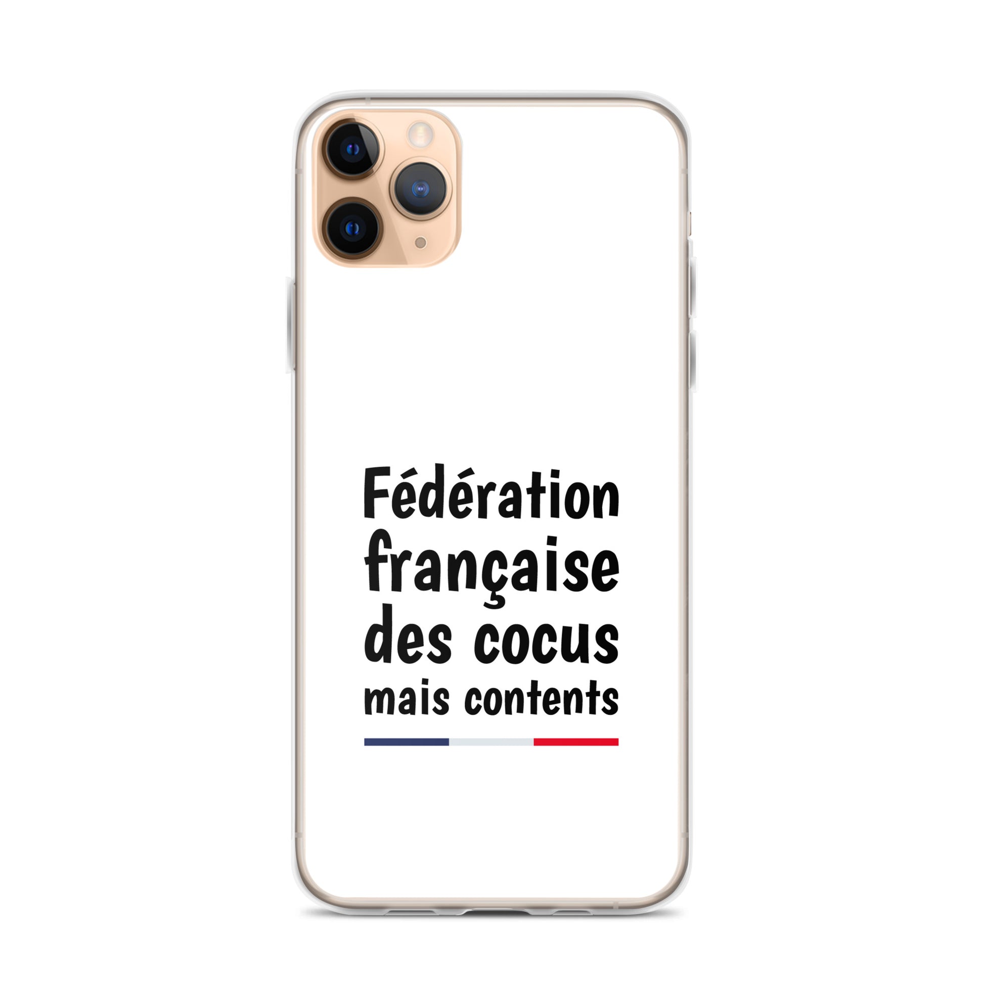 Coque iPhone Fédération française des cocus mais contents - Sedurro