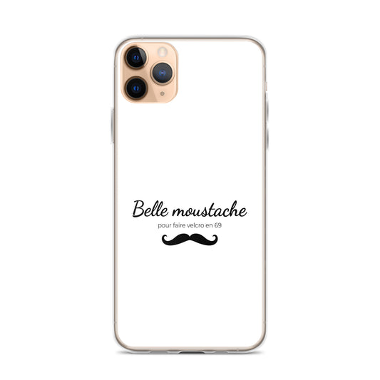 Coque iPhone Belle moustache pour faire velcro en 69 - Sedurro