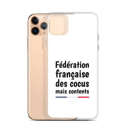 Coque iPhone Fédération française des cocus mais contents - Sedurro