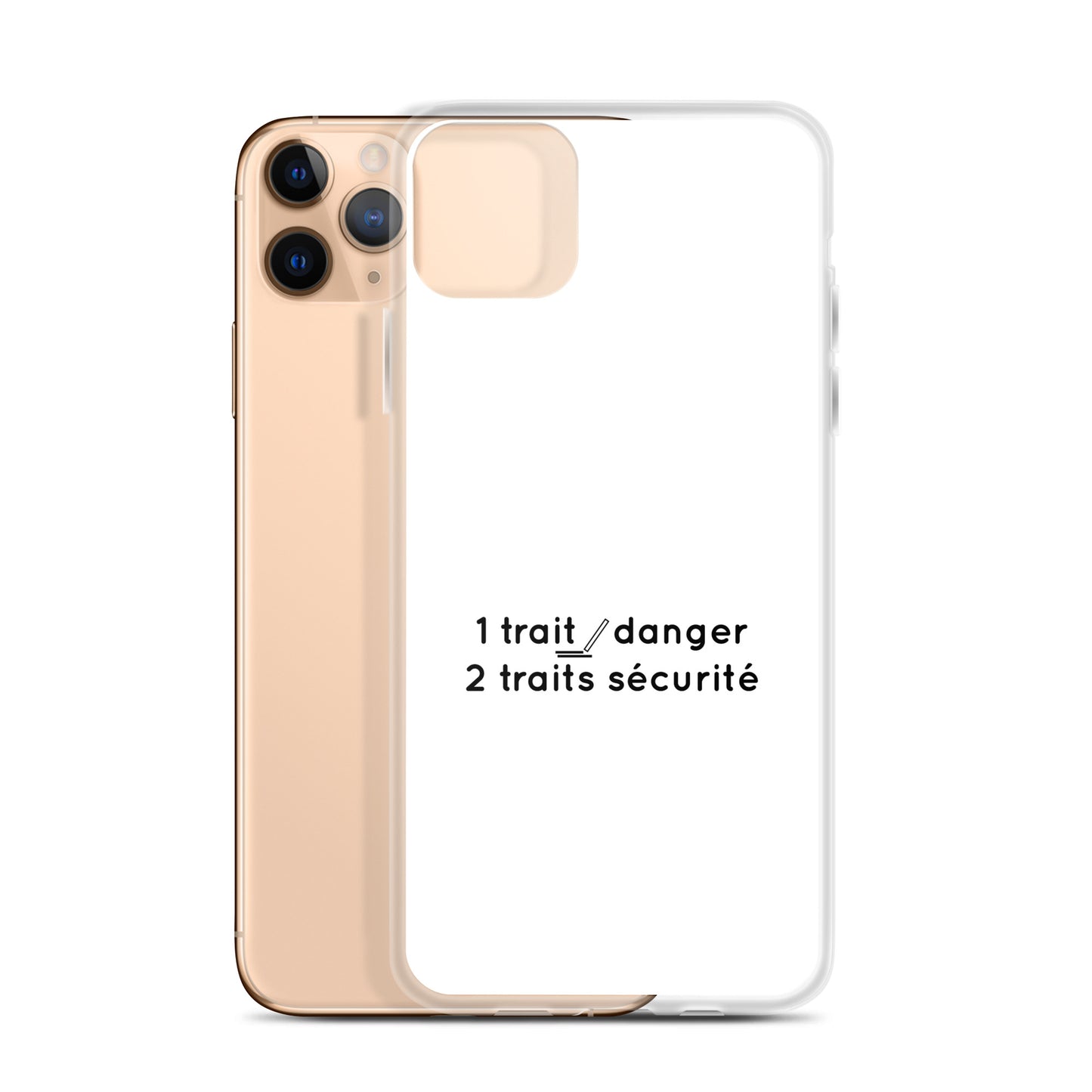 Coque iPhone 1 trait danger 2 traits sécurité - Sedurro