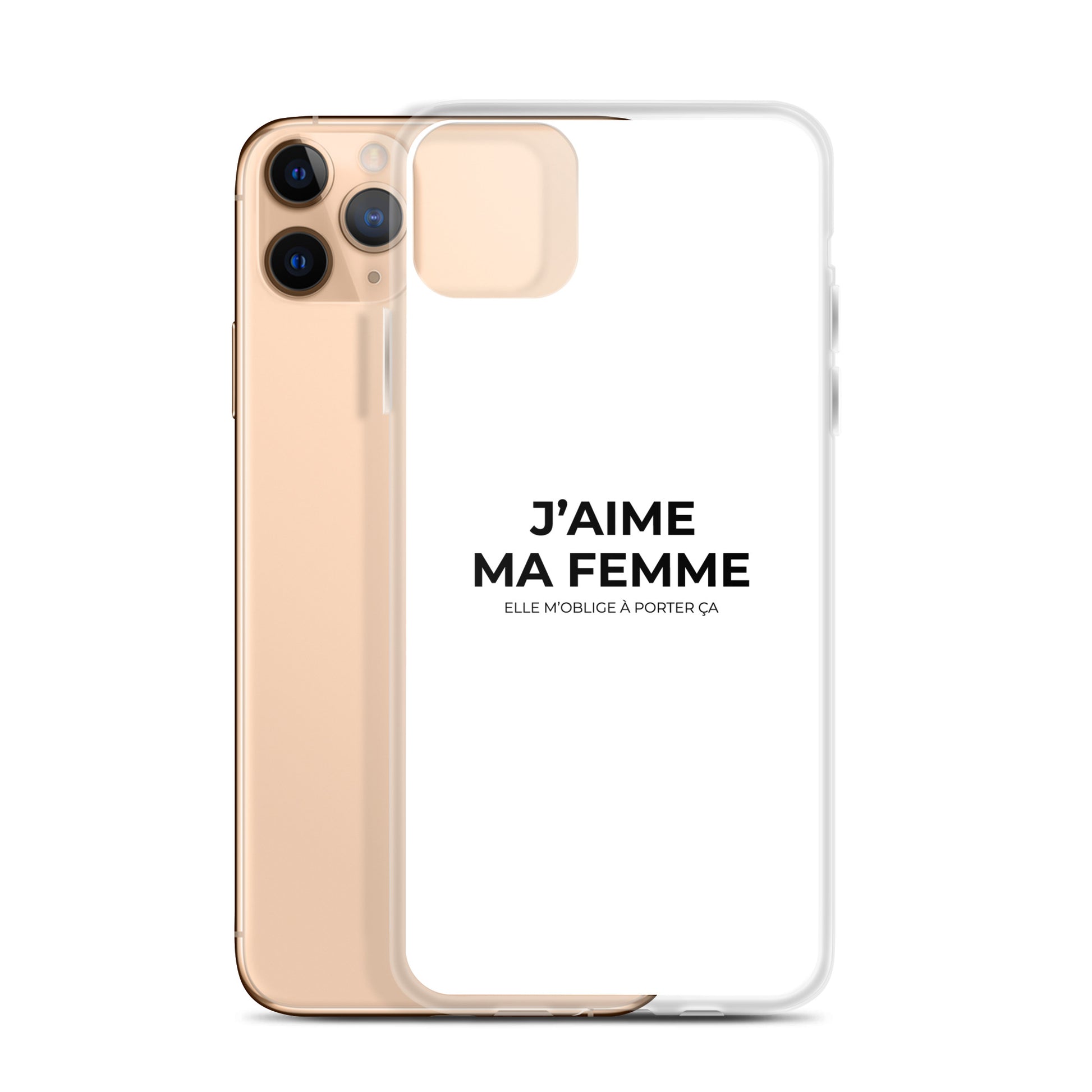 Coque iPhone J'aime ma femme elle m'oblige à porter ça - Sedurro