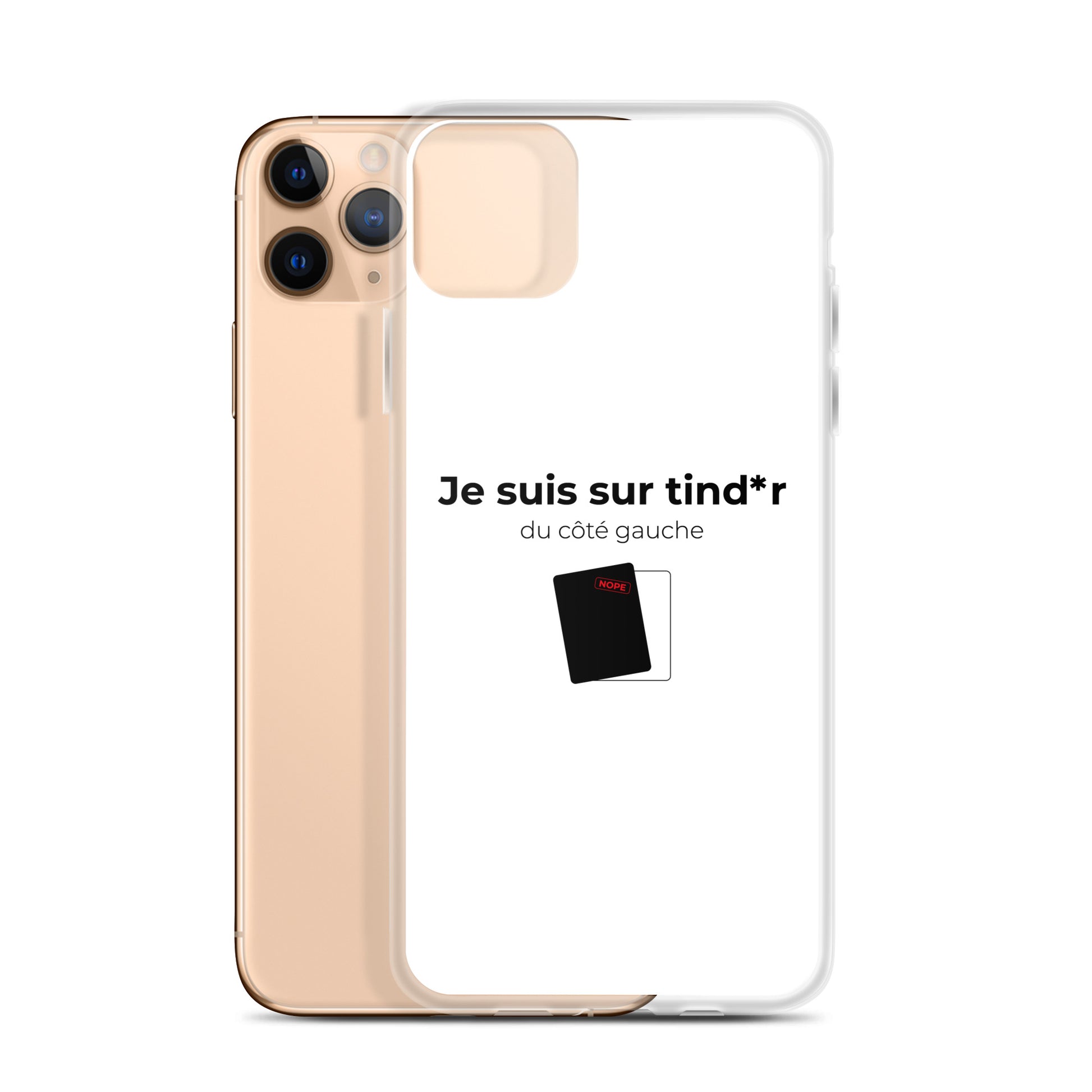 Coque iPhone Je suis sur tind*r du côté gauche - Sedurro