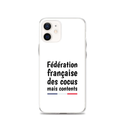 Coque iPhone Fédération française des cocus mais contents - Sedurro