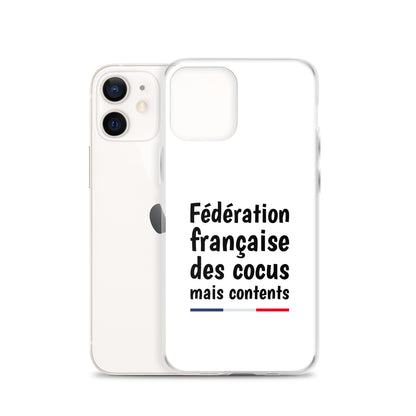 Coque iPhone Fédération française des cocus mais contents - Sedurro