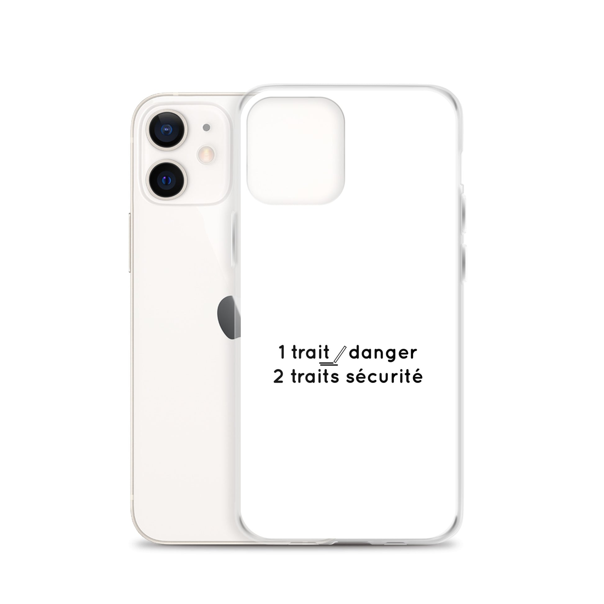 Coque iPhone 1 trait danger 2 traits sécurité - Sedurro