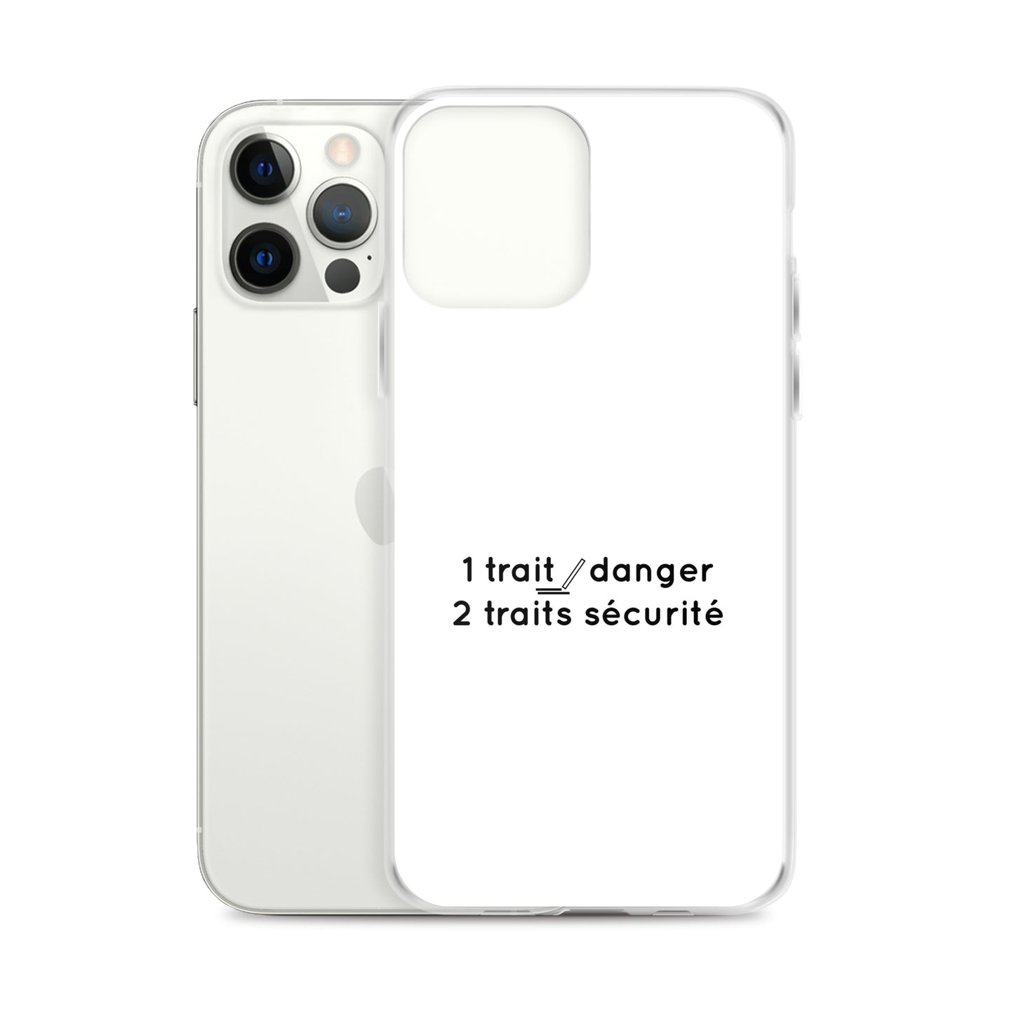 Coque iPhone 1 trait danger 2 traits sécurité - Sedurro