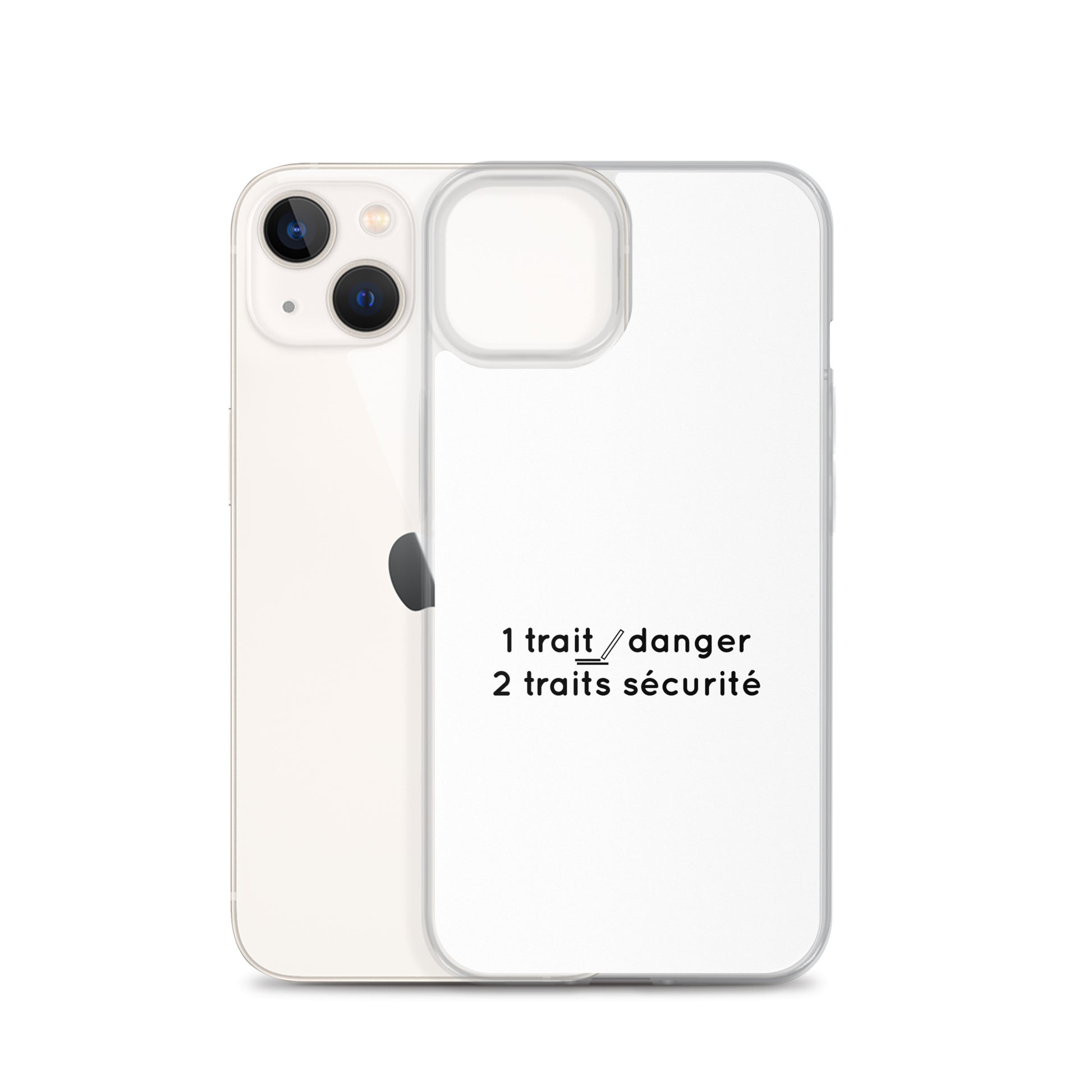 Coque iPhone 1 trait danger 2 traits sécurité - Sedurro