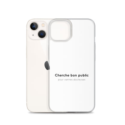 Coque iPhone Cherche bon public pour vannes douteuses - Sedurro