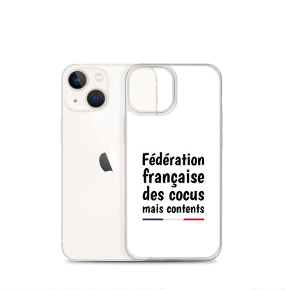 Coque iPhone Fédération française des cocus mais contents - Sedurro