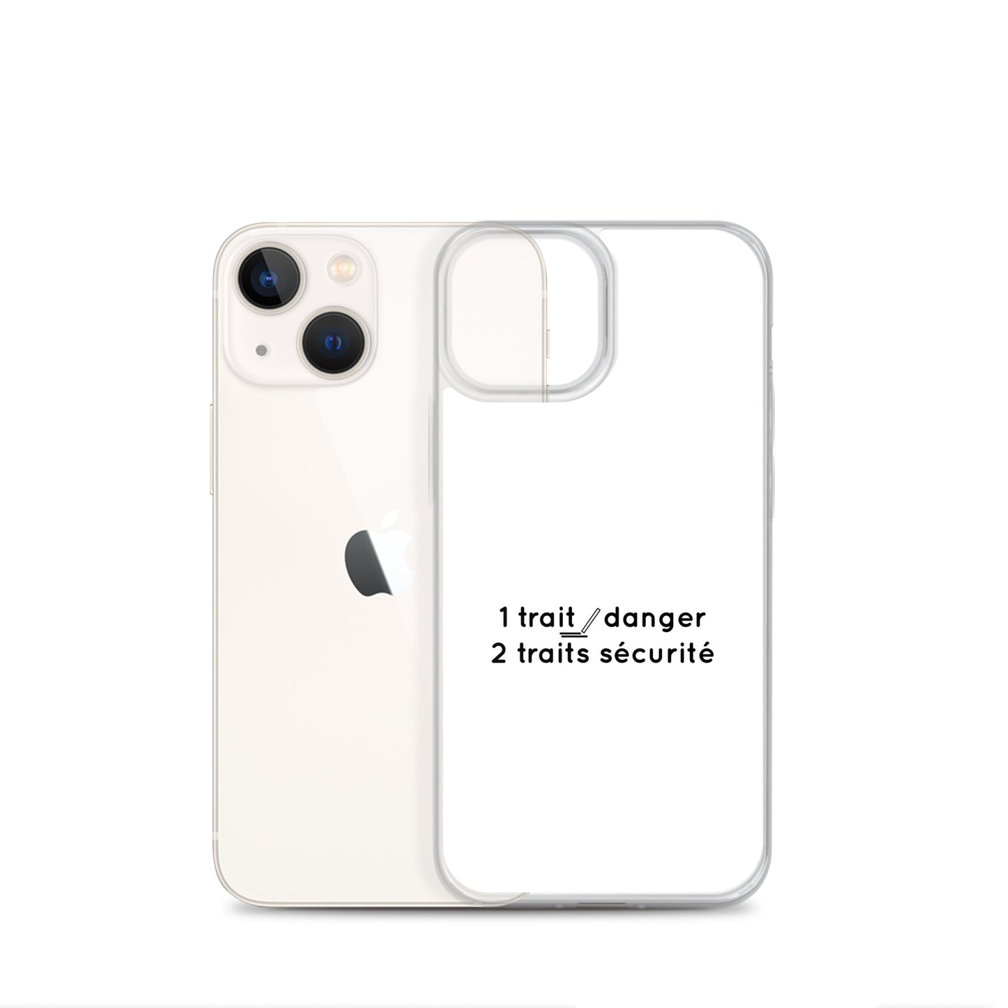 Coque iPhone 1 trait danger 2 traits sécurité - Sedurro