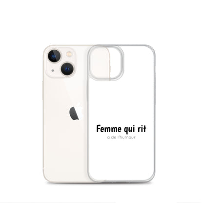 Coque iPhone Femme qui rit a de l'humour - Sedurro