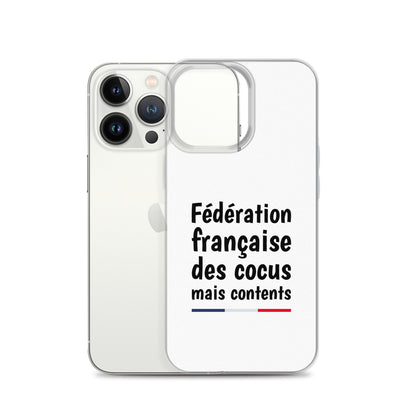 Coque iPhone Fédération française des cocus mais contents - Sedurro