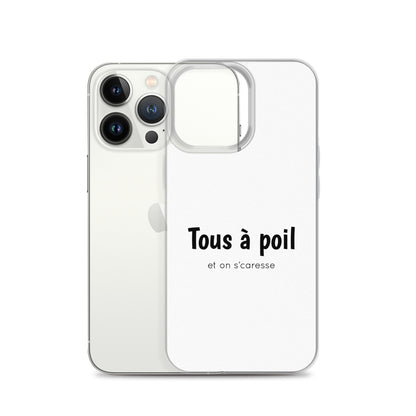 Coque iPhone Tous à poil et on se caresse - Sedurro