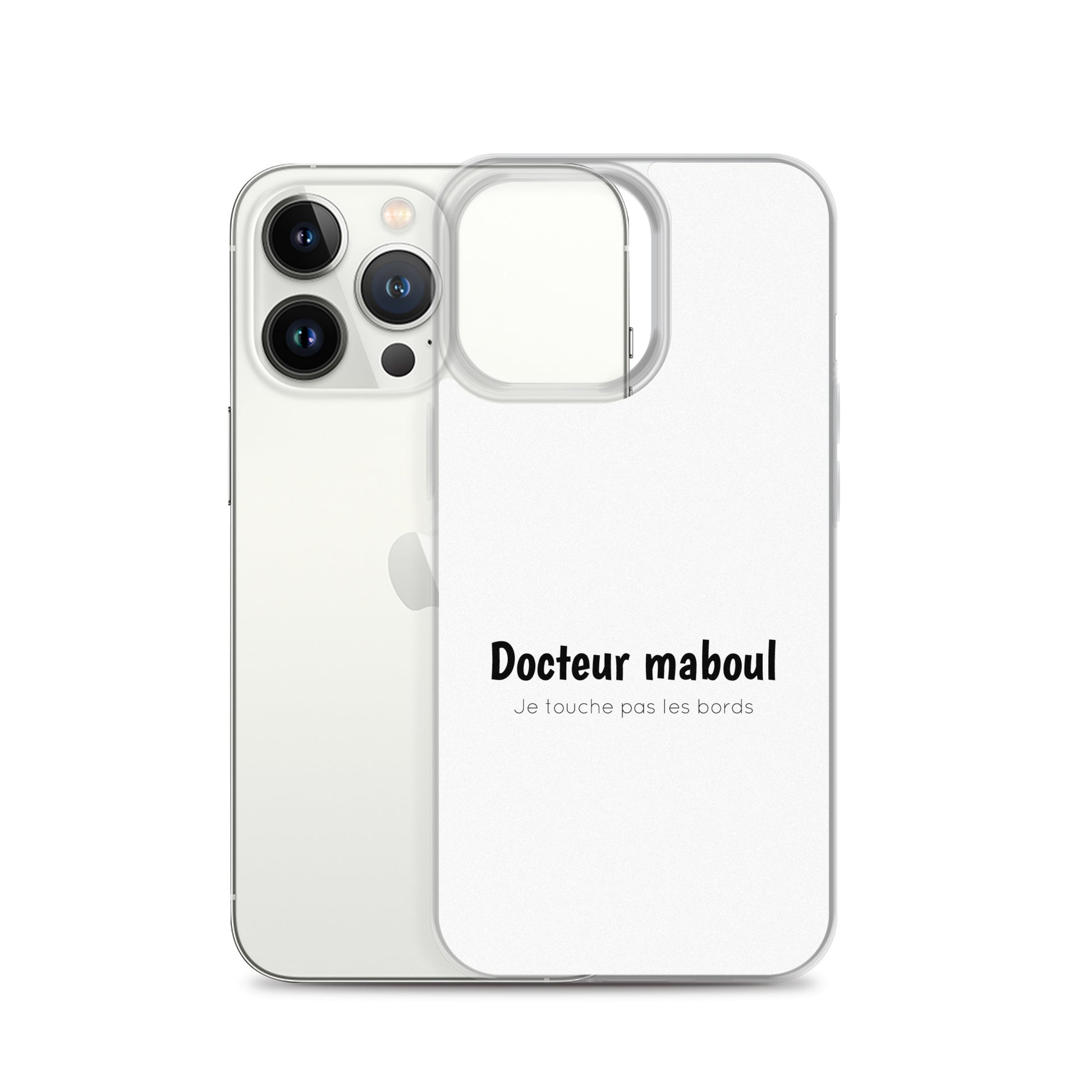 Coque iPhone Docteur maboul je touche pas les bords - Sedurro