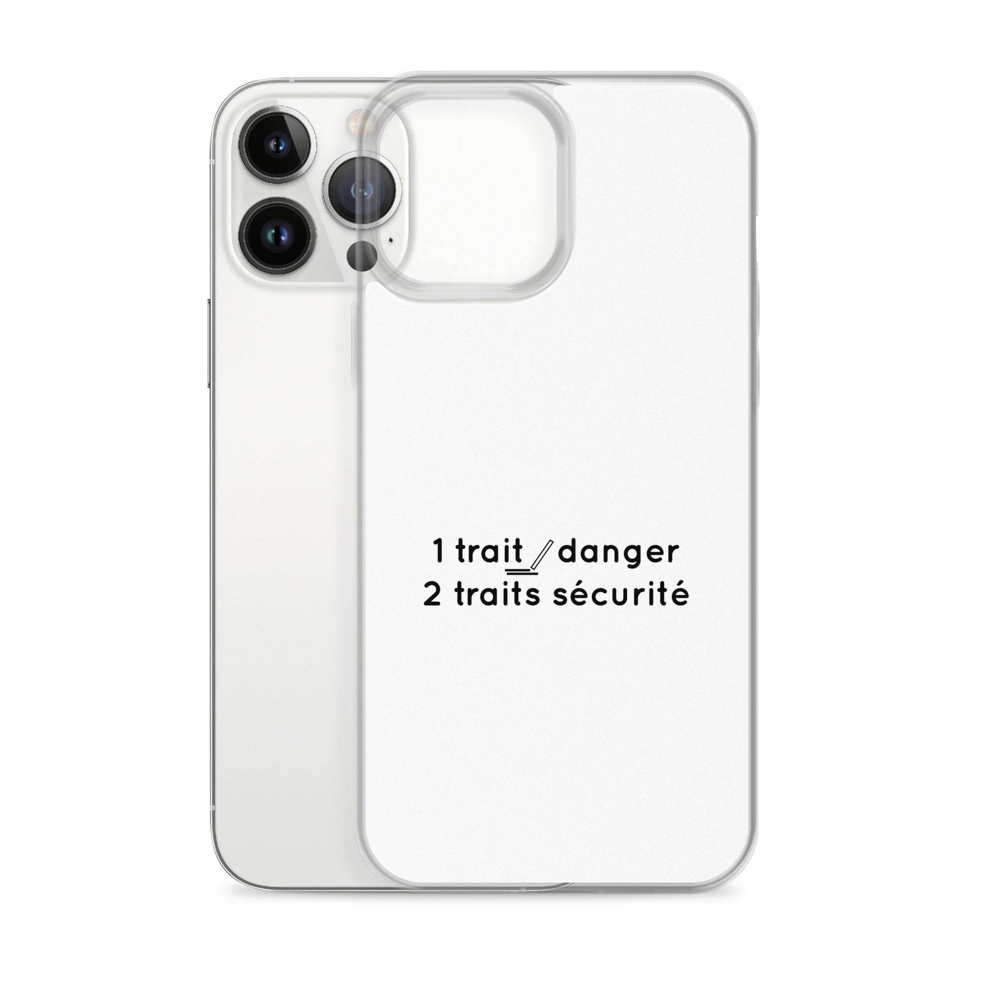 Coque iPhone 1 trait danger 2 traits sécurité - Sedurro