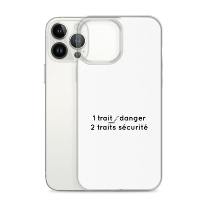 Coque iPhone 1 trait danger 2 traits sécurité - Sedurro