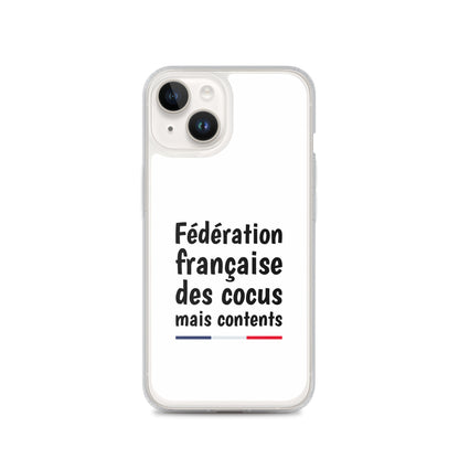 Coque iPhone Fédération française des cocus mais contents - Sedurro