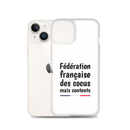 Coque iPhone Fédération française des cocus mais contents - Sedurro