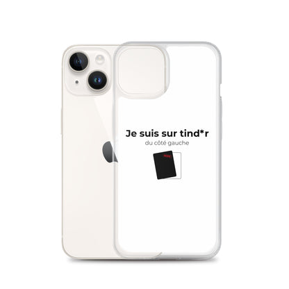 Coque iPhone Je suis sur tind*r du côté gauche - Sedurro