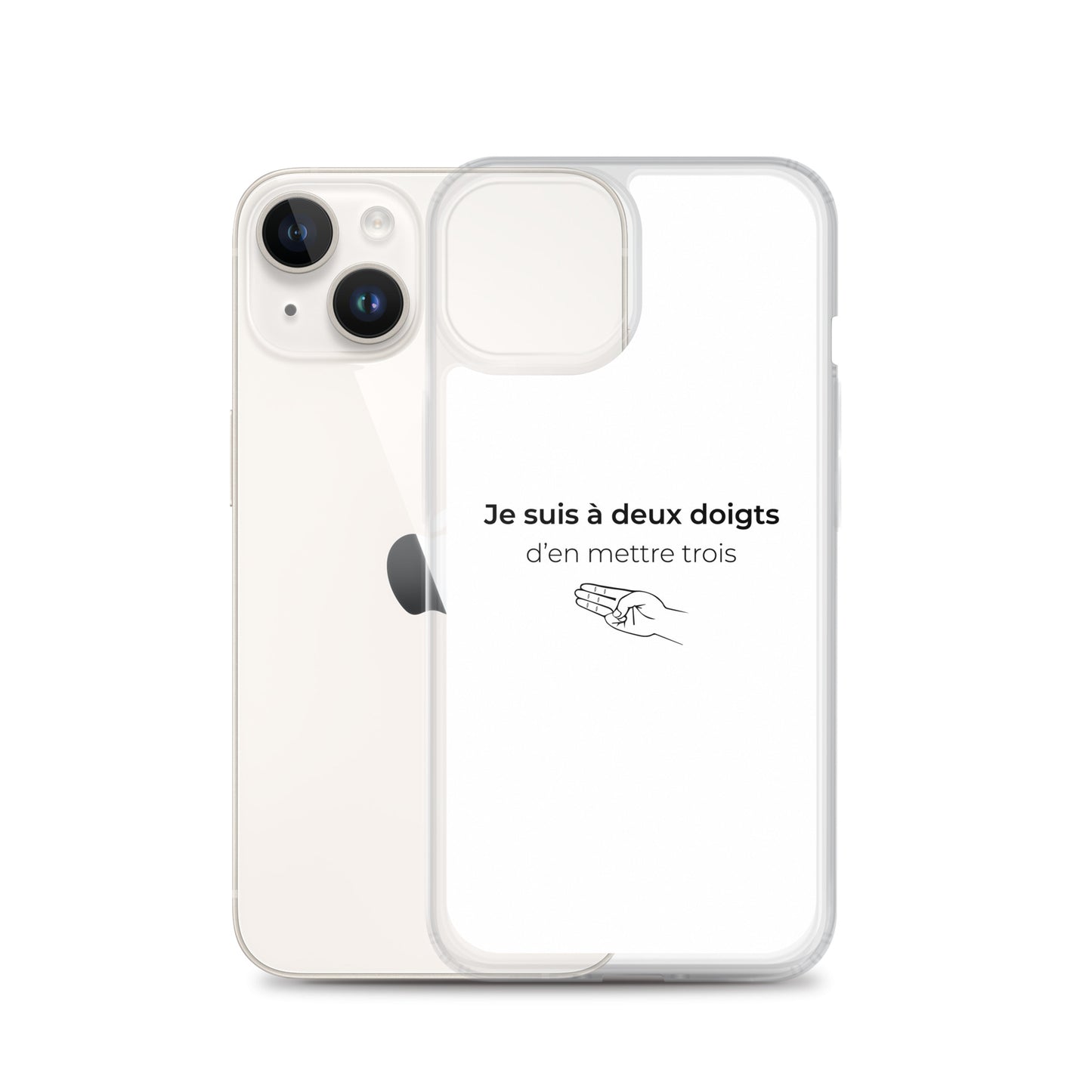 Coque iPhone Je suis à deux doigts d'en mettre trois