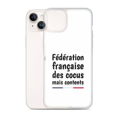 Coque iPhone Fédération française des cocus mais contents - Sedurro