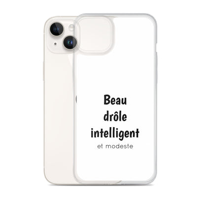 Coque iPhone Beau drôle intelligent et modeste - Sedurro