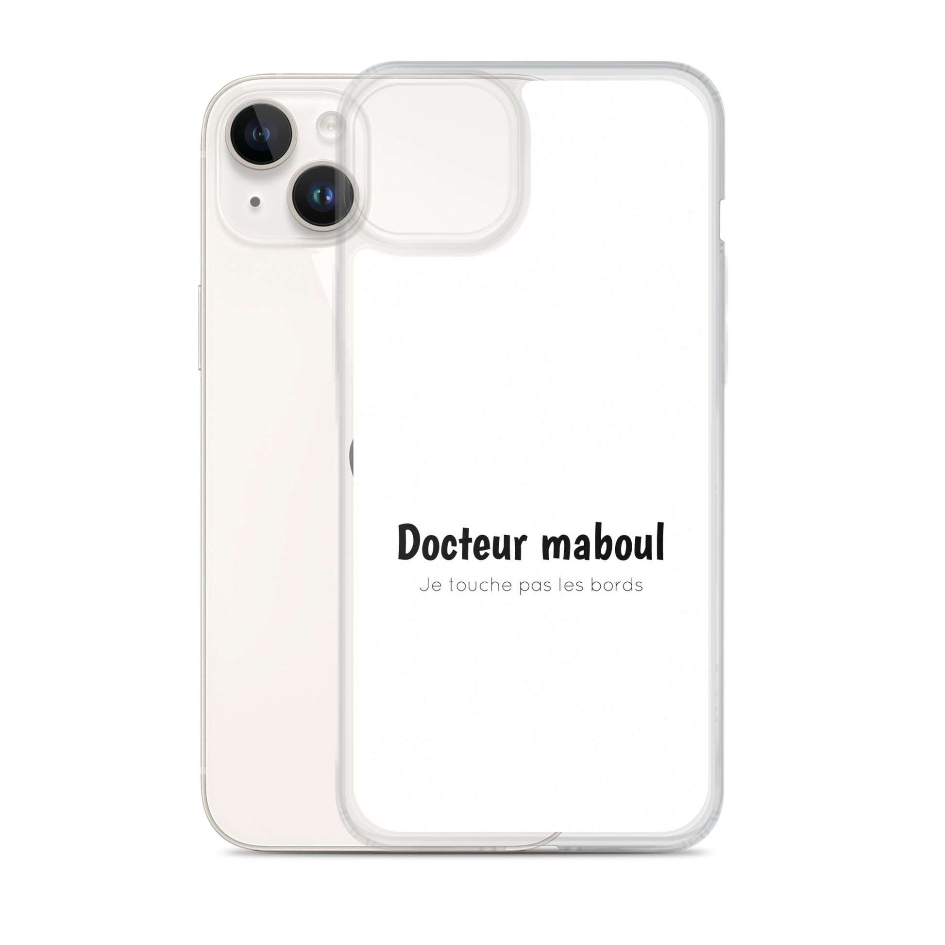 Coque iPhone Docteur maboul je touche pas les bords - Sedurro