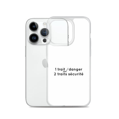 Coque iPhone 1 trait danger 2 traits sécurité - Sedurro