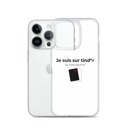 Coque iPhone Je suis sur tind*r du côté gauche - Sedurro