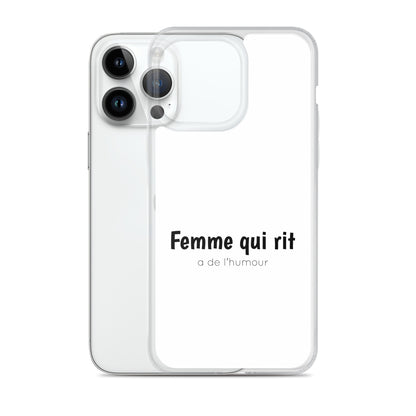 Coque iPhone Femme qui rit a de l'humour - Sedurro