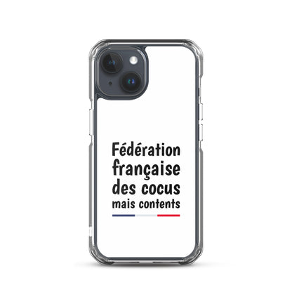 Coque iPhone Fédération française des cocus mais contents - Sedurro