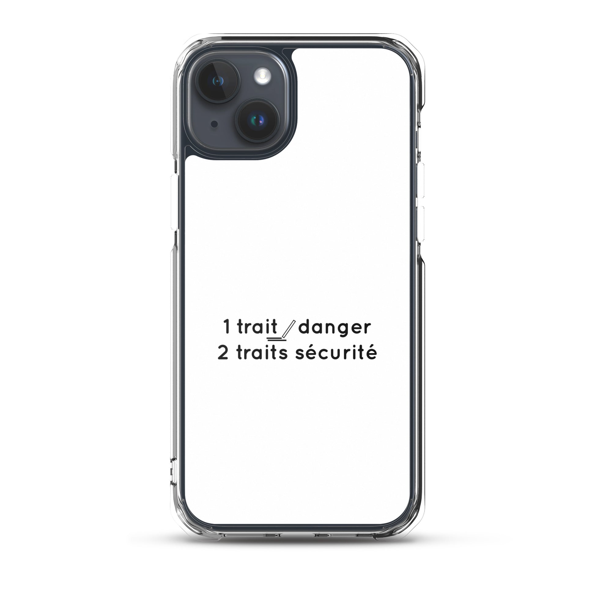 Coque iPhone 1 trait danger 2 traits sécurité - Sedurro