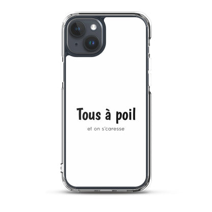 Coque iPhone Tous à poil et on se caresse - Sedurro