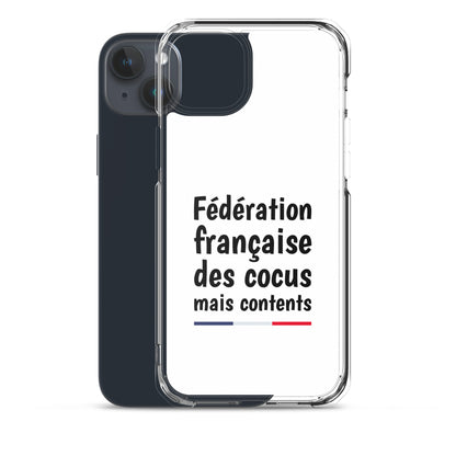 Coque iPhone Fédération française des cocus mais contents - Sedurro