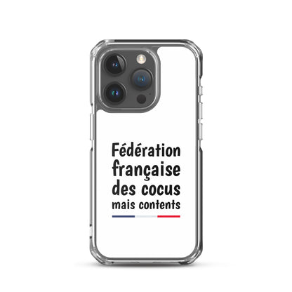 Coque iPhone Fédération française des cocus mais contents - Sedurro