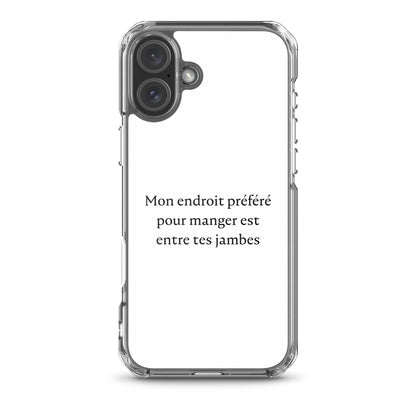 Coque iPhone Mon endroit préféré pour manger est entre tes jambes - Sedurro