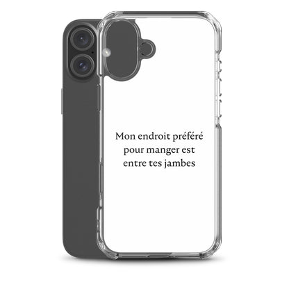 Coque iPhone Mon endroit préféré pour manger est entre tes jambes - Sedurro