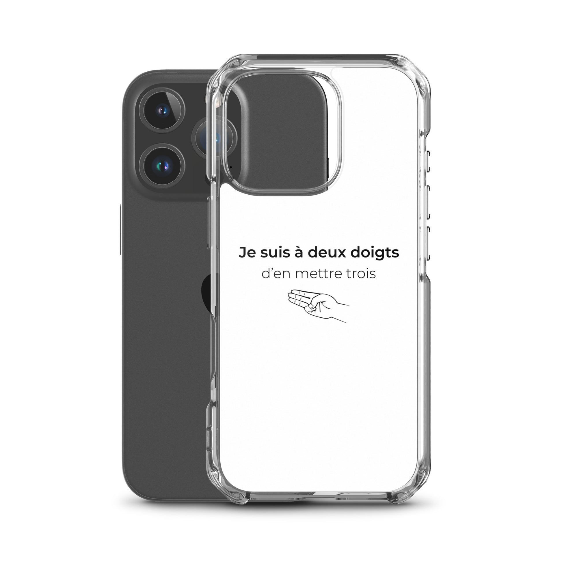 Coque iPhone Je suis à deux doigts d'en mettre trois - Sedurro