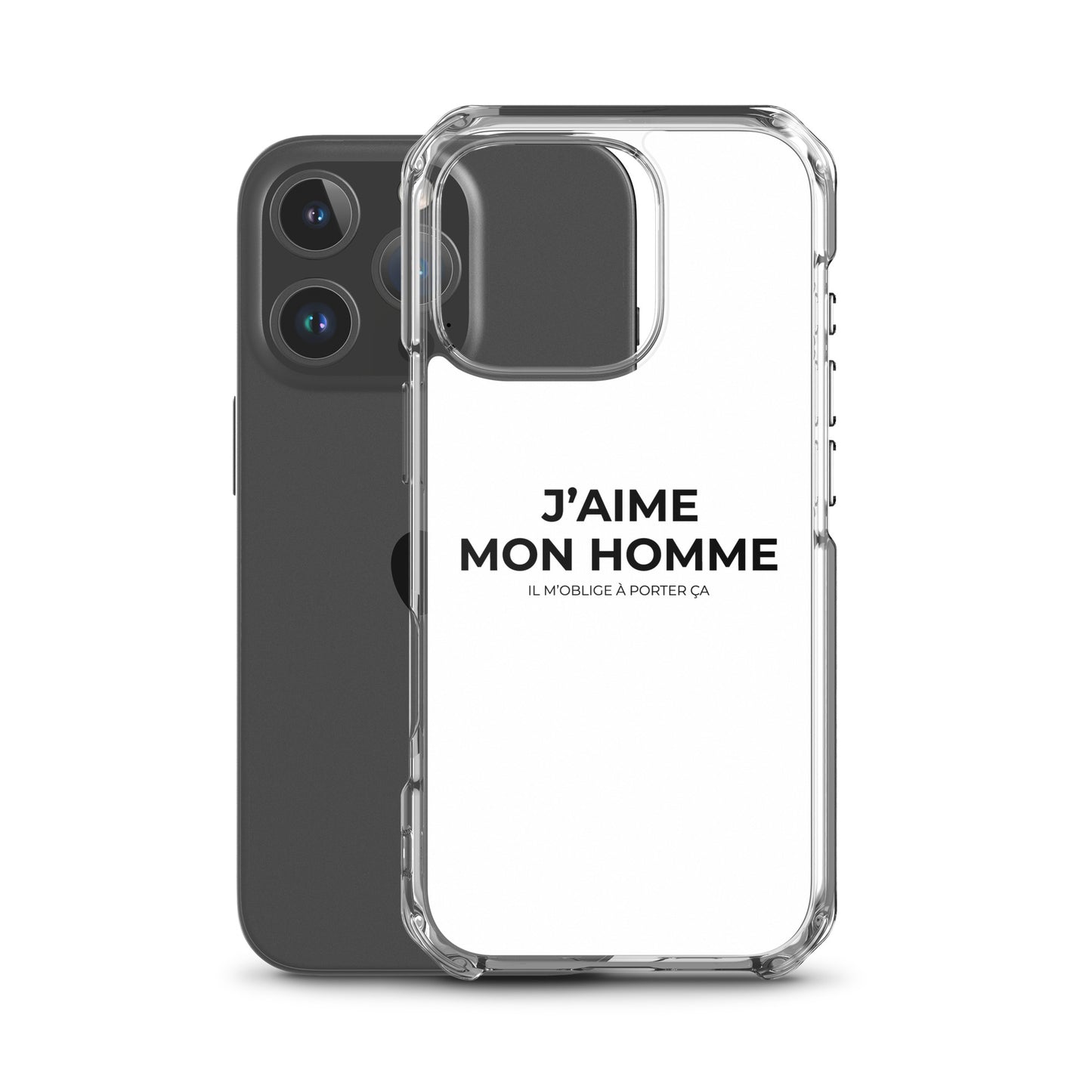 Coque iPhone J'aime mon homme il m'oblige à porter ça - Sedurro