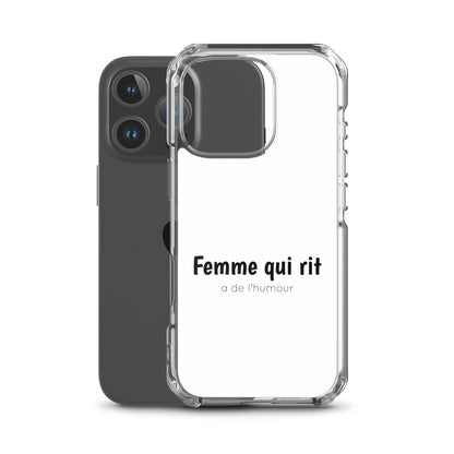 Coque iPhone Femme qui rit a de l'humour - Sedurro