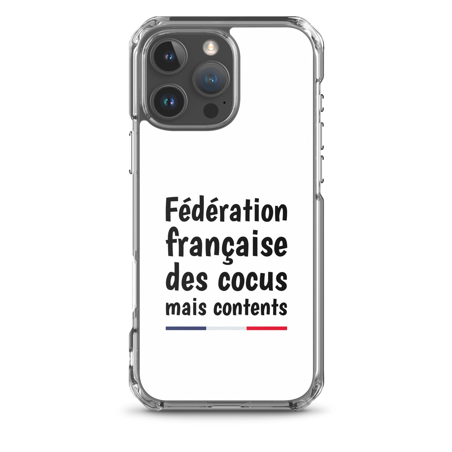 Coque iPhone Fédération française des cocus mais contents - Sedurro