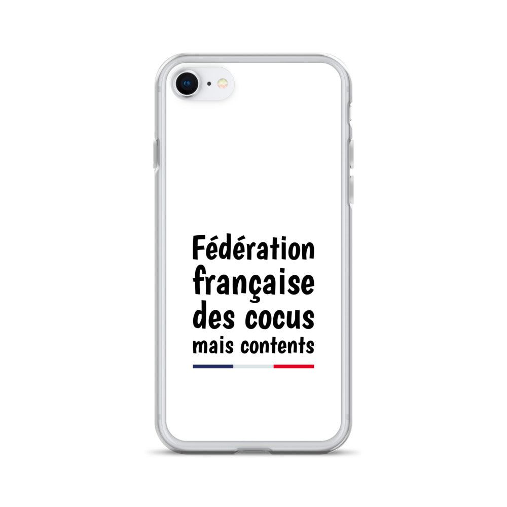 Coque iPhone Fédération française des cocus mais contents - Sedurro