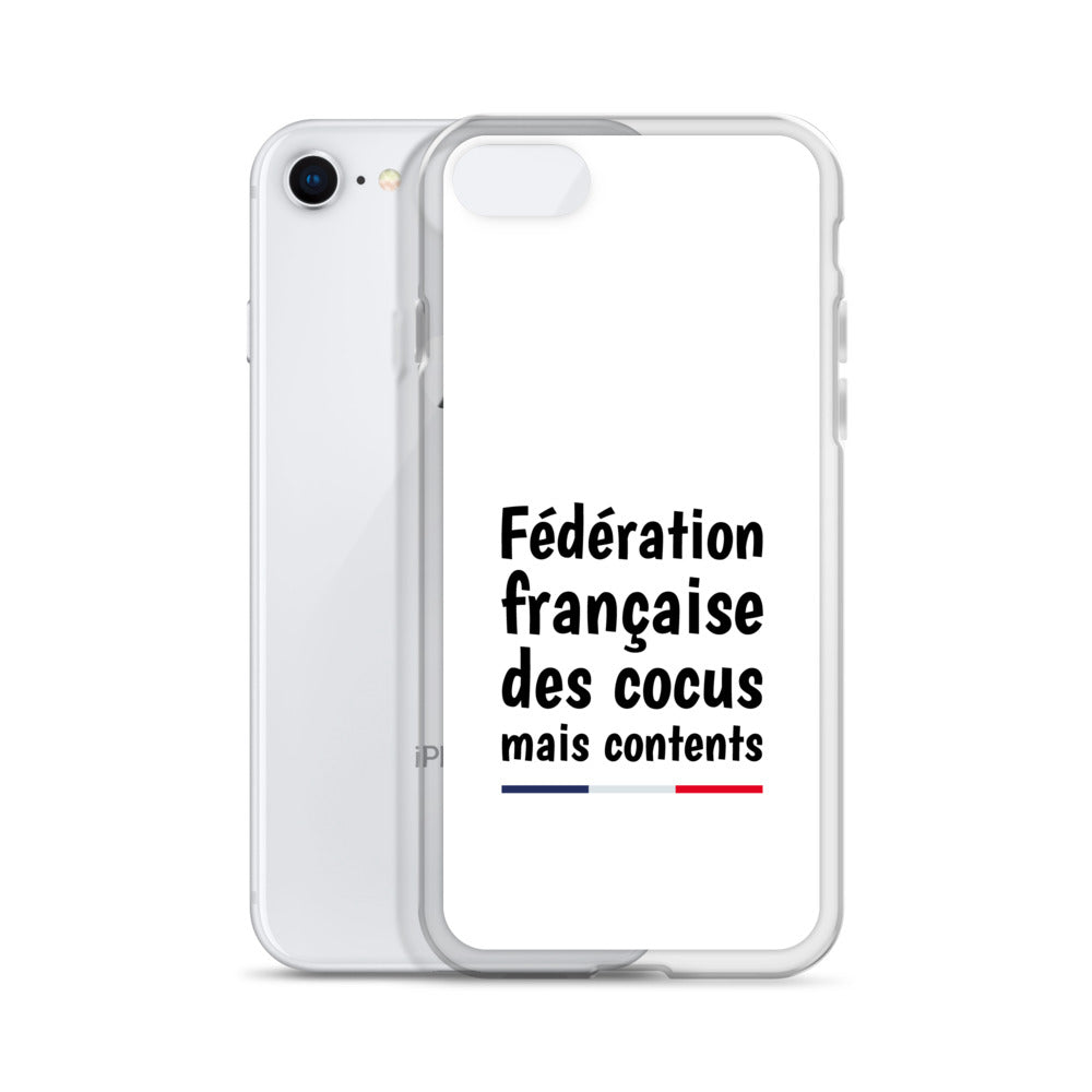 Coque iPhone Fédération française des cocus mais contents - Sedurro