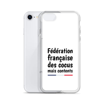 Coque iPhone Fédération française des cocus mais contents - Sedurro