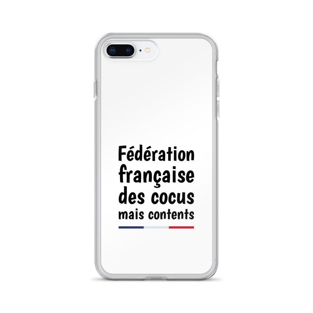 Coque iPhone Fédération française des cocus mais contents - Sedurro